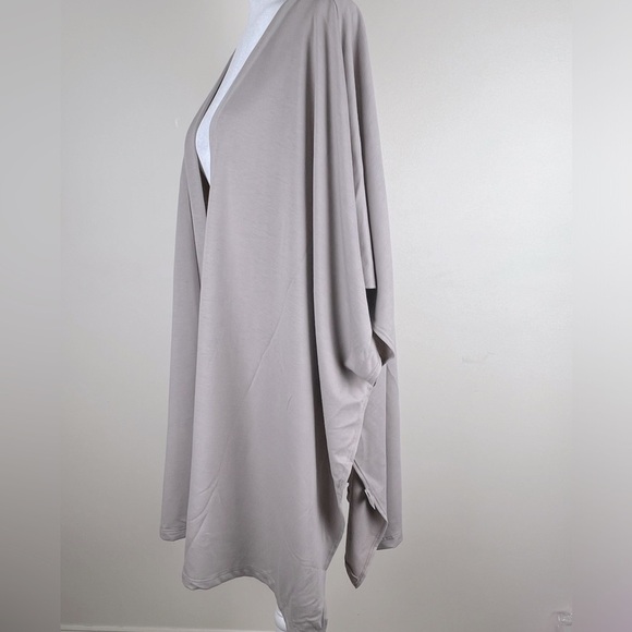 Yana K | Milan Open Front Comfy Lagenlook French Terry Cardigan Mocha | OS - Picture 6 of 13